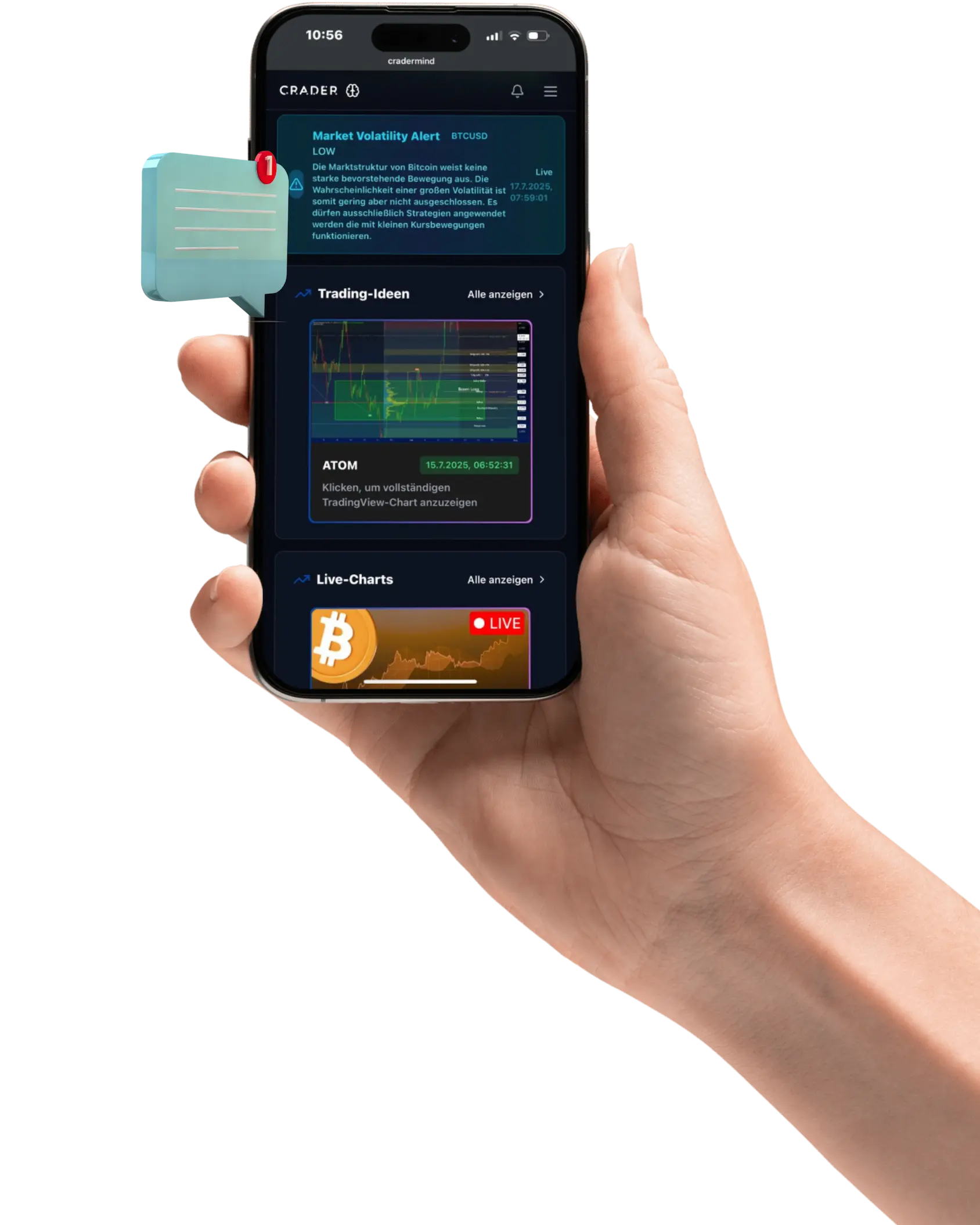 Live Chart & Trading Ideas Interface